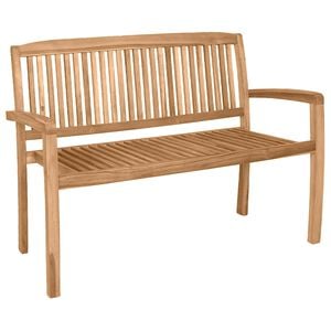 vidaXL 2-istuttava pinottava puutarhapenkki 120 cm t&auml;ysi tiikki