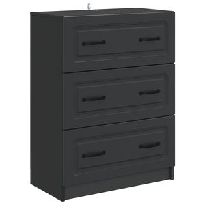 vidaXL Laatikkokaappi Musta 66 x 34,5 x 87 cm Tekninen puu
