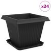 vidaXL Kasviruukut 24 pcs Musta 38 x 38 x 30 cm Muovi
