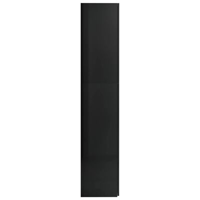 vidaXL Säilytyskaappi musta korkeakiilto 80x35,5x180 cm lastulevy