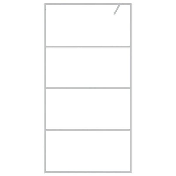 vidaXL Walk-in suihkuseinäke hopea 100x195 cm kirkas ESG-lasi