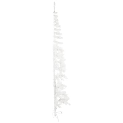vidaXL Kapea puolikas tekojoulukuusi jalustalla valkoinen 240 cm
