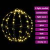 vidaXL Pallo 96 LED-valoilla Lämmin valkoinen 30 cm Metalli
