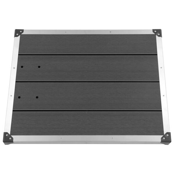 vidaXL Ulkosuihkualusta WPC ruostumaton ter&auml;s 80x62 cm harmaa