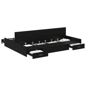 vidaXL S&auml;ilytystilallinen s&auml;ngynrunko Musta tammi. 5FT King Size