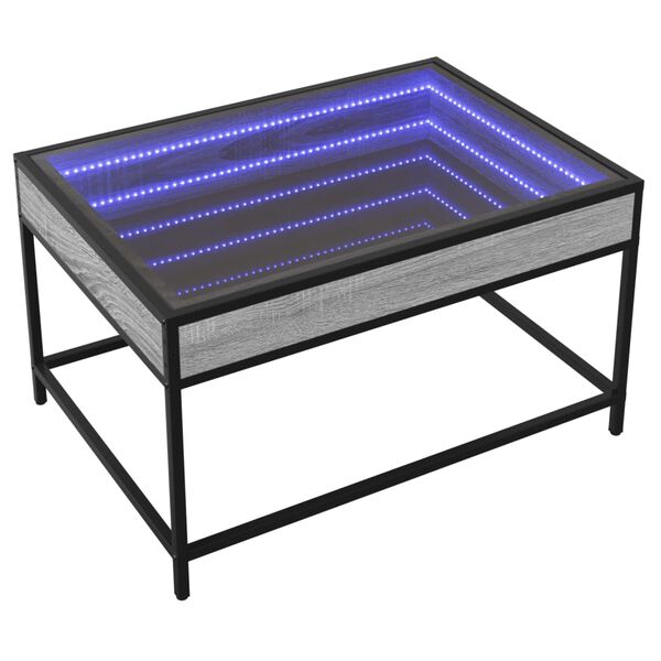 vidaXL sohvap&ouml;yt&auml; Infinity LED-valoilla harmaa Sonoma 70x50x41 cm