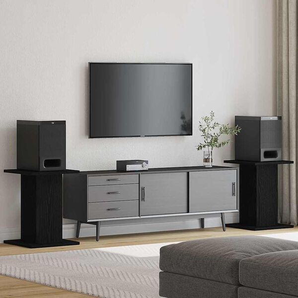 vidaXL Kaiutintelineet 2 pcs Musta tammi. 30 x 30 x 40 cm Tekninen puu