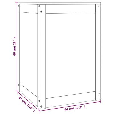 vidaXL Pyykkilaatikko valkoinen 44x44x66 cm täysi mänty