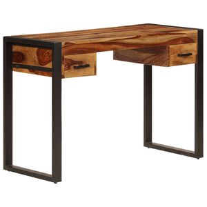 vidaXL Kirjoitusp&ouml;yt&auml; kahdella vetolaatikolla 110x50x77 cm akaasiapuu