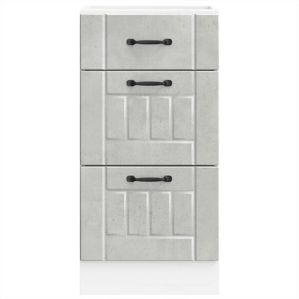 vidaXL Keitti&ouml;n pohjakaappi Lucca betoniharmaa suunniteltu puu