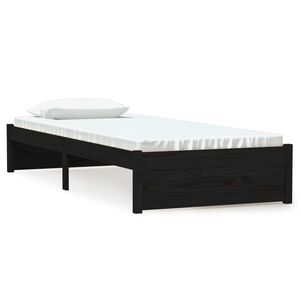vidaXL S&auml;ngynrunko musta t&auml;ysi puu 75x190 cm Small Single