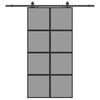vidaXL liukuovi laitteistosarjalla musta 102,5x205 cm karkaistu lasi