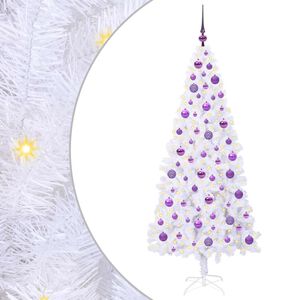 vidaXL Tekojoulukuusi 300 LED-valoilla Valkoinen 180 cm PVC ja ter&auml;s