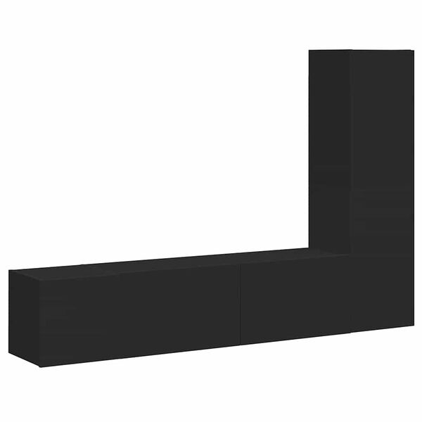 vidaXL 3-osainen TV-kaappisarja musta tekninen puu