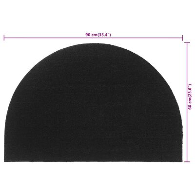 vidaXL Ovimatto musta puolipyöreä 60x90 cm tuftattu kookos
