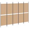vidaXL 5-paneelinen huonejako Beige 250 x 180 cm Kangas