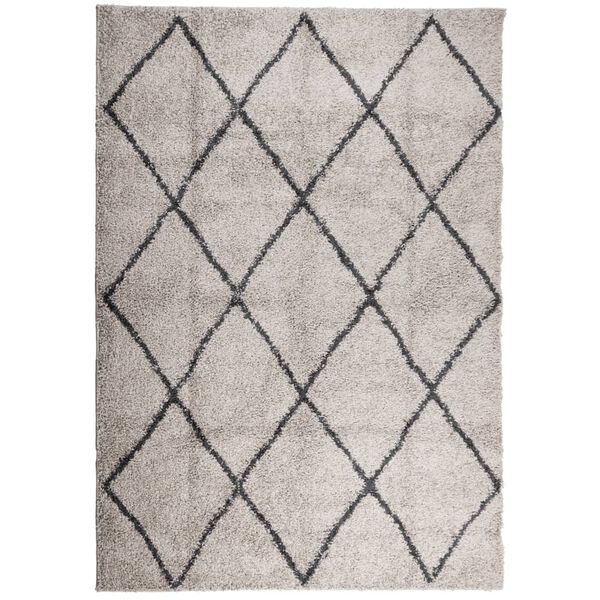 vidaXL P&ouml;rr&ouml;matto PAMPLONA korkeanukka moderni beige/antras 120x170 cm