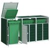 vidaXL Wheelie Bin S&auml;ilytys Triple Bins Vihre&auml; 216x81x115 cm Ter&auml;s