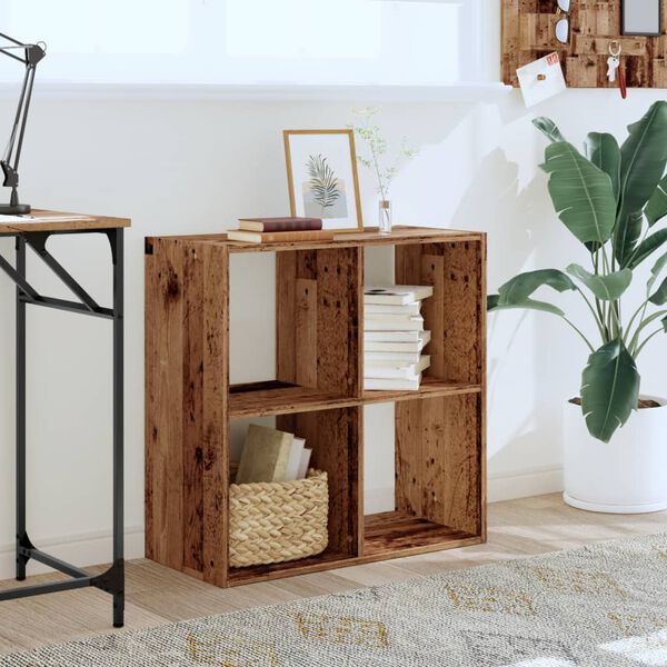 vidaXL Kirjahylly vanha puu 68,5x32x68,5 cm tekninen puu