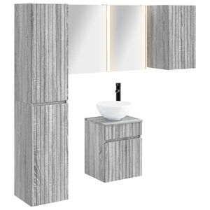 vidaXL Kylpyhuoneen kaappisetti 5 pcs Harmaa Sonoma