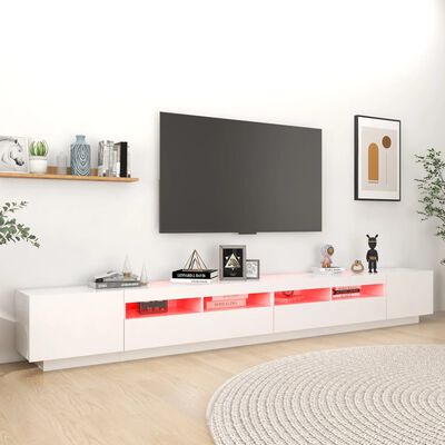 vidaXL TV-taso LED-valoilla valkoinen 300x35x40 cm
