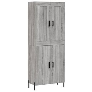 vidaXL Kaappi harmaa Sonoma 69,5x34x180 cm tekninen puu