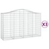 vidaXL Kaarevat kivikorit 3 kpl 200x50x120/140 cm galvanoitu rauta