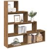 vidaXL Huoneenjakaja 4 tasoa savutammi 143,5x29x143,5 cm tekninen puu