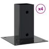 vidaXL Pylv&auml;iden pohjat neli&ouml; 4 kpl 61x61 mm jauhemaalattu ter&auml;s