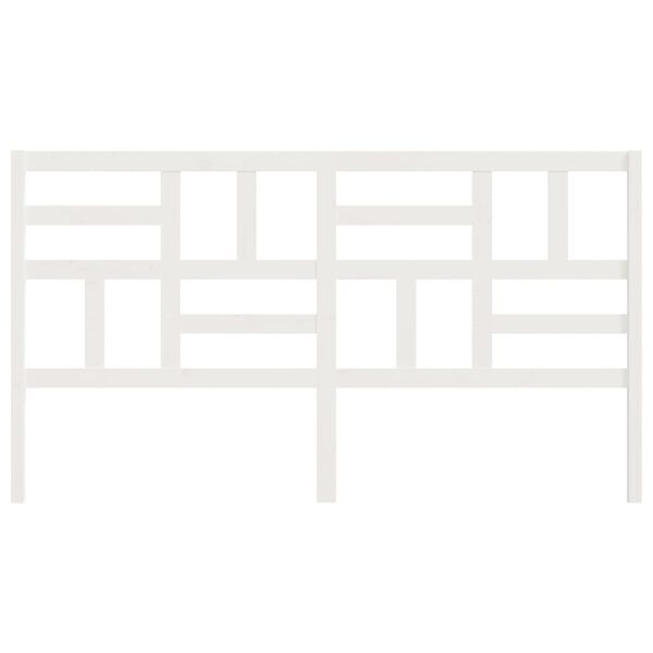 vidaXL Sängynpääty valkoinen 206x4x104 cm täysi mänty