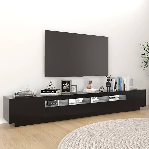 vidaXL TV-taso LED-valoilla musta 260x35x40 cm