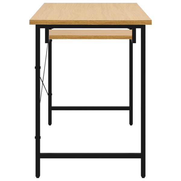 vidaXL Tietokonep&ouml;yt&auml; musta ja vaalea tammi 105x55x72 cm MDF/metalli