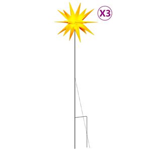 vidaXL Jouluvalo maapiikill&auml; 3 kpl LED-valoilla taitettava kelt. 35 cm