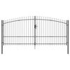 vidaXL Kaksiosainen portti lukkoon Woerden Harmaa 400 x 224,5 cm Ter&auml;s