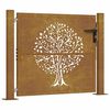 vidaXL Puutarhaportti 100x75 cm Corten-ter&auml;s, puukuvio