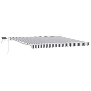 vidaXL K&auml;sin kelattava markiisi LEDill&auml; antrasiitti/valk. 400x300 cm