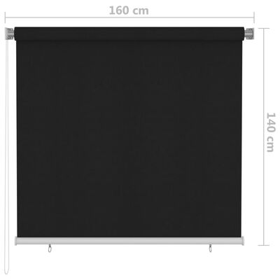 vidaXL Rullaverho ulkotiloihin 160x140 cm musta