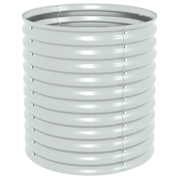 vidaXL Korotettu kukkalaatikko 80x80x81 cm galvanoitu teräs hopea