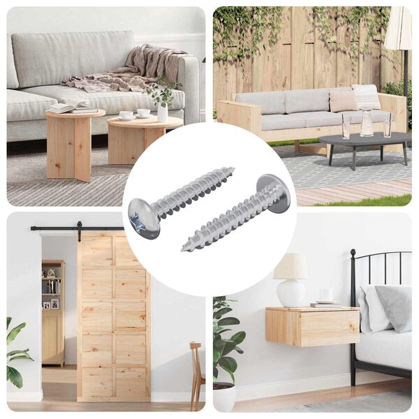 vidaXL Itsekiertev&auml; kynsi 2 pcs Sinkitty 4 x 25 mm Ter&auml;s