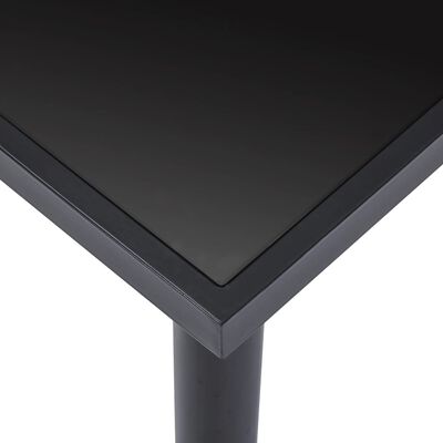 vidaXL Ruokapöytä musta 160x80x75 cm karkaistu lasi