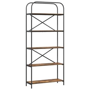 vidaXL Kirjahylly Savup&auml;hkin&auml; 80 x 30 x 183 cm Tekninen puu