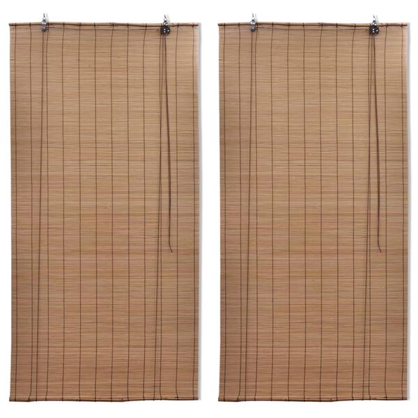 vidaXL Bambu rullaverhot 2kpl ruskea 120 x 220 cm