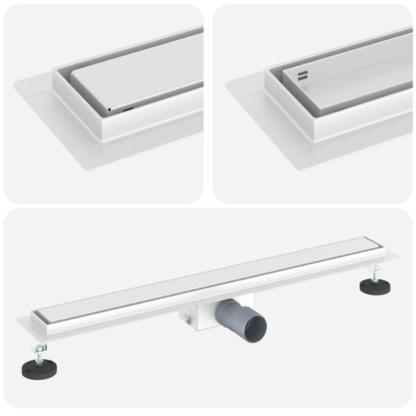 vidaXL 2 in 1 Suihkuviemär Hopea 70 cm Ruostumaton teräs 304