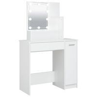 VidaXL Peilipöytä LED-valoilla valkoinen 86,5x35x136 cm