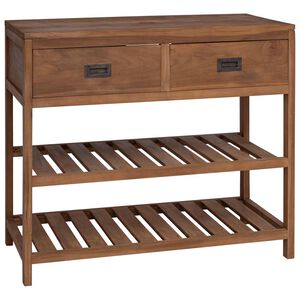 vidaXL Kylpyhuonekaappi Luonnollinen 90 x 45 x 75 cm Tiikkipuu
