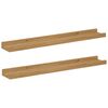 vidaXL Sein&auml;hylly hyllyll&auml; 2 pcs Ruskea 60 x 9 x 3 cm Tekninen puu