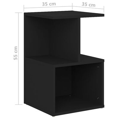 vidaXL Yöpöytä musta 35x35x55 cm lastulevy