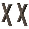 vidaXL Ruokap&ouml;yd&auml;n jalat X-muotoiset 2 kpl Luonnonv&auml;rinen ter&auml;s 80x(72-73) cm Ter&auml;s