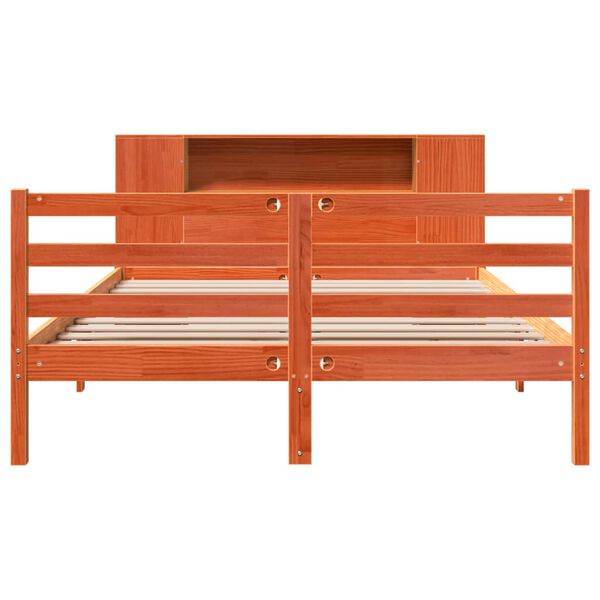 vidaXL S&auml;nky/kirjahylly ei patjaa vahanruskea 120x200 cm t&auml;ysi m&auml;nty