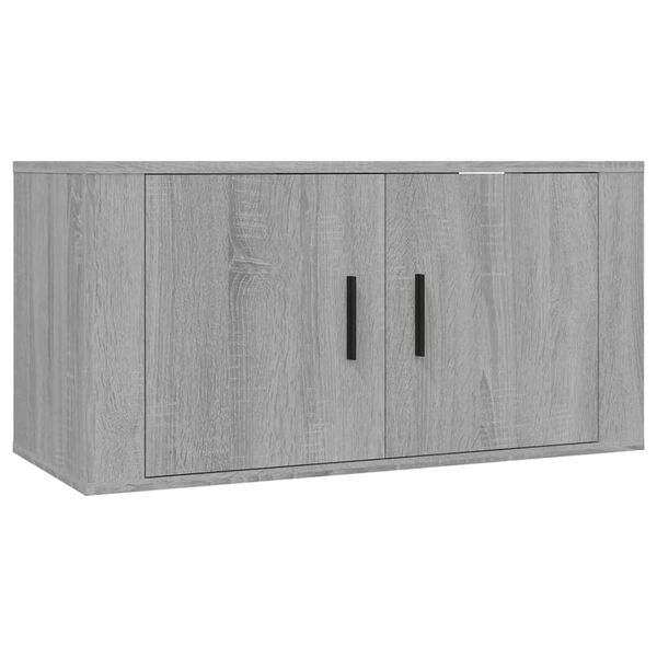 vidaXL Seinäkiinnitettävät TV-kaapit 3 kpl harmaa Sonoma 80x34,5x40 cm